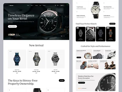 Watch eCommerce Website clean ui ecommerce website fashion ecommerce landing page luxury watch website modern website saas ui ux watch ecommerce website watch website web design website website design