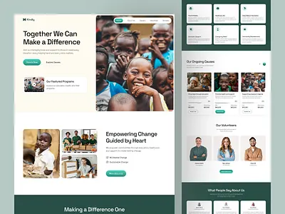Charity Organization Website - Kindly charity charity landing page charity organization charity web charity website design donate donation donation landing page donation website homepage landing gage non profit organization ui design uiux web design web ui website