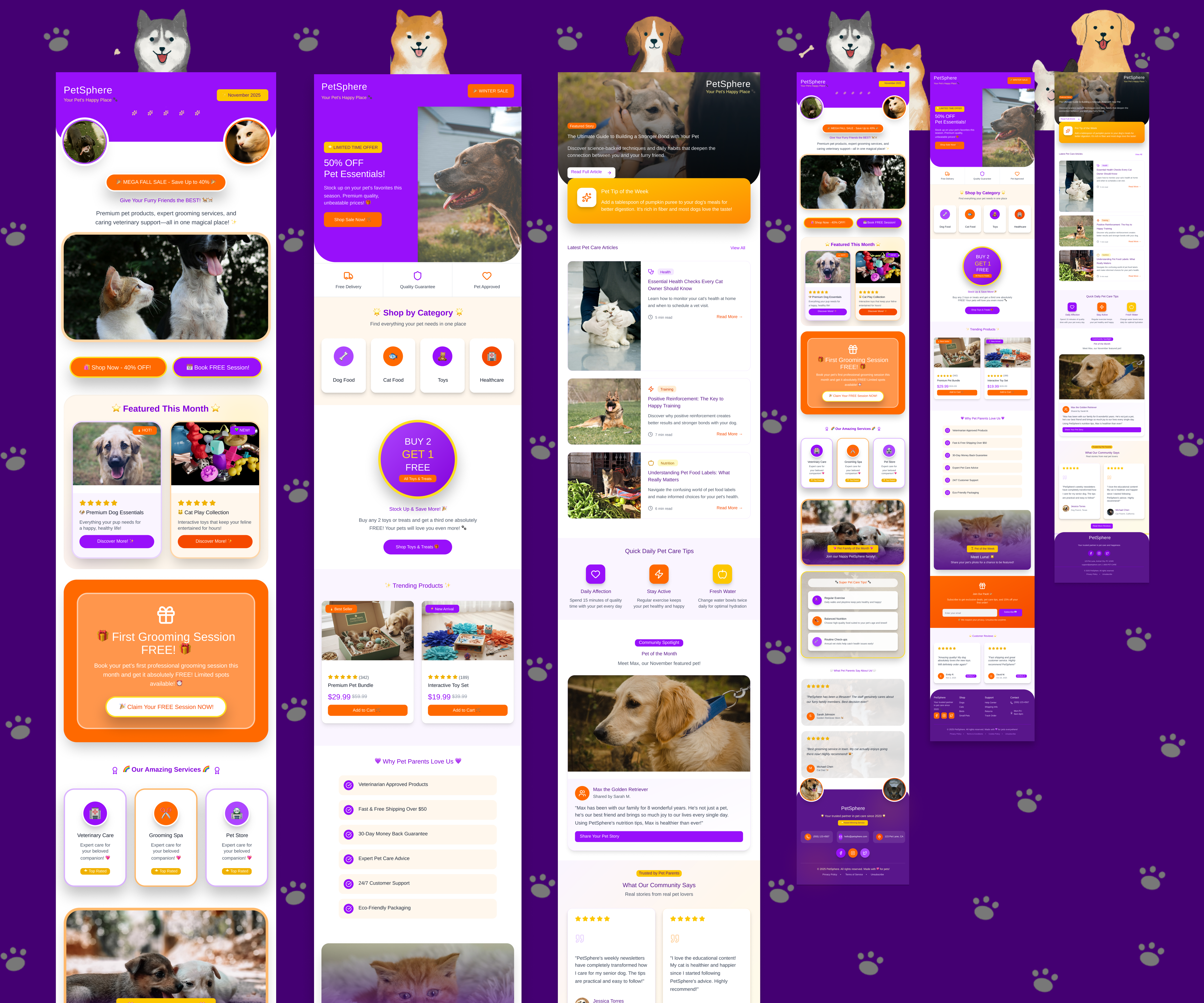 PetSphere Newsletter Template – for Pet Stores advertising branding brevo constant contact design email campaign email design email marketing email template graphic design illustration klaviyo mailchimp newsletter design pet shops pets ui ux