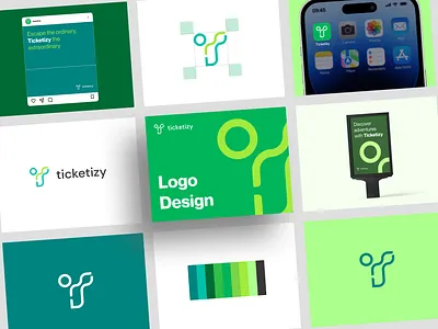 Ticketizy- Online Ticket Booking Service - Logo Design adventures booking brand brand guidelines brand style guide branding green guidelines holiday logo design logo guidelines logomark logotype service t t logo ticket travel vektora visual identity