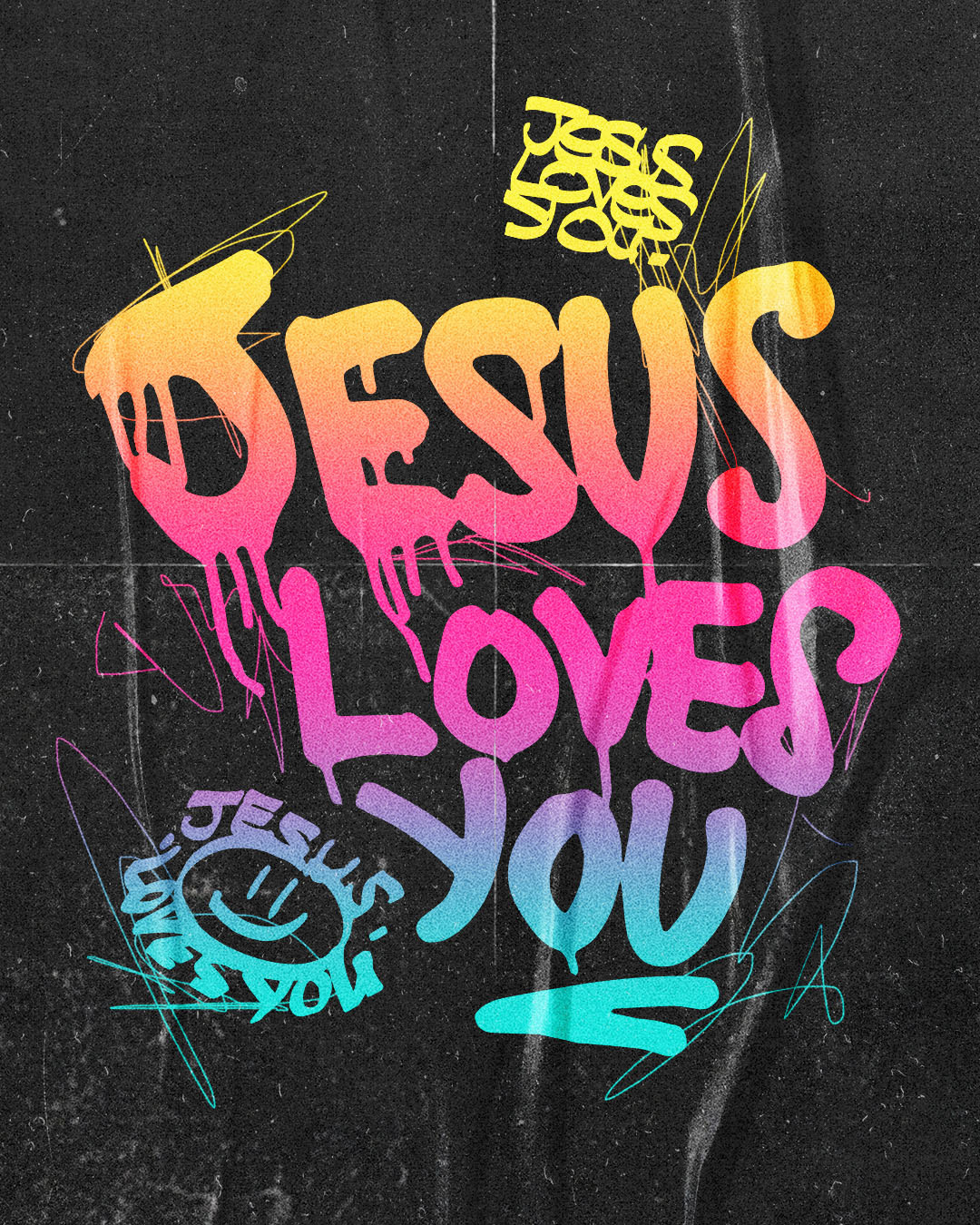 Jesus Loves You | Christian Poster christian church editorial design god graphic design jesus poster sermon social media type design