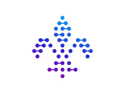 Fleur + Tech Dots brand identity design dots fleur icon illustration logo mark symbol tech vector