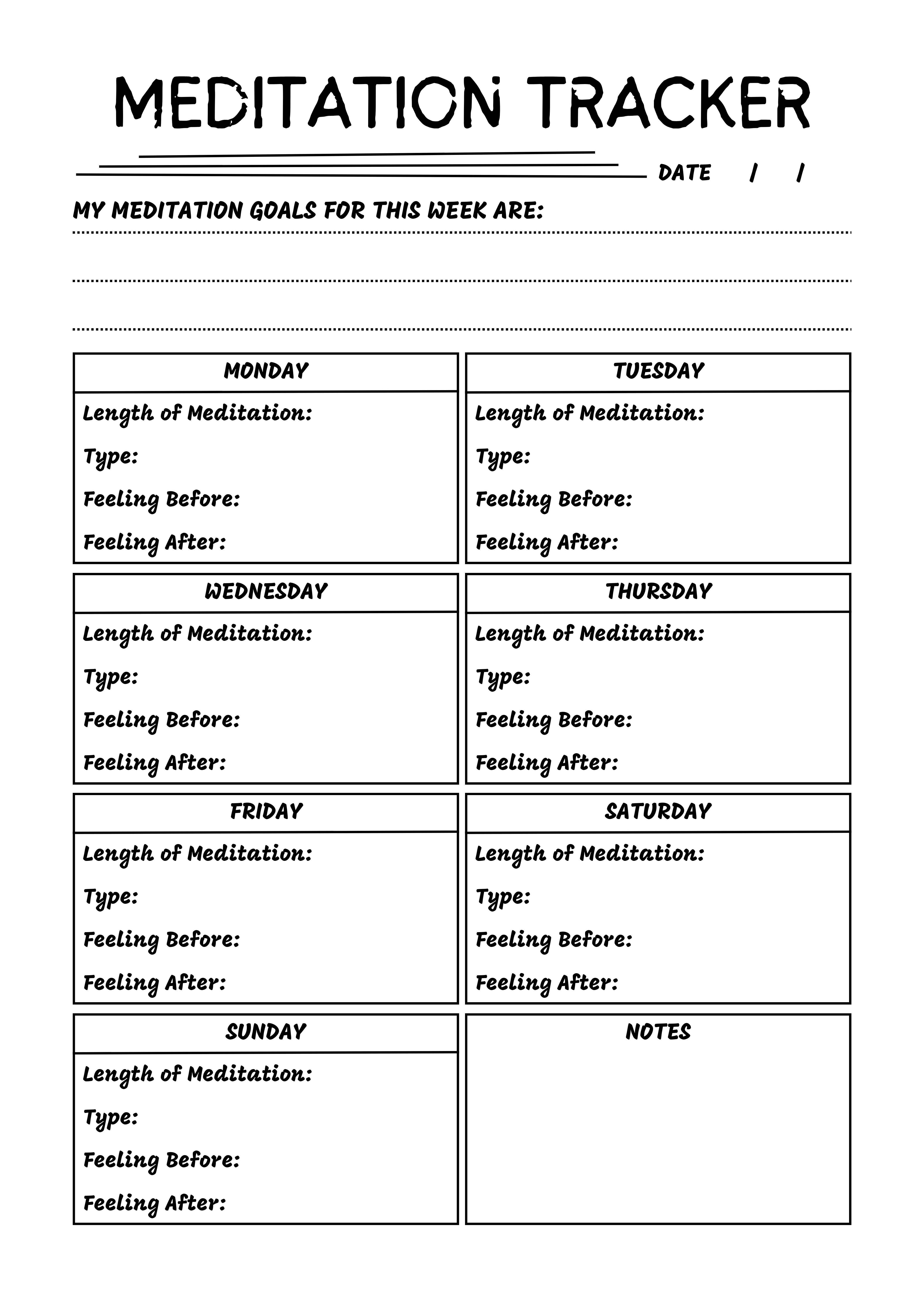 🧘 Meditation Tracker – Printable Planner calm design creative design daily meditation digital planner graphic design habit tracker journaling printable meditation tracker mental health planner mental wellness mindfulness planner minimalist planner planner design planner layout printable planner printable worksheet productivity planner self care printable self improvement wellness planner