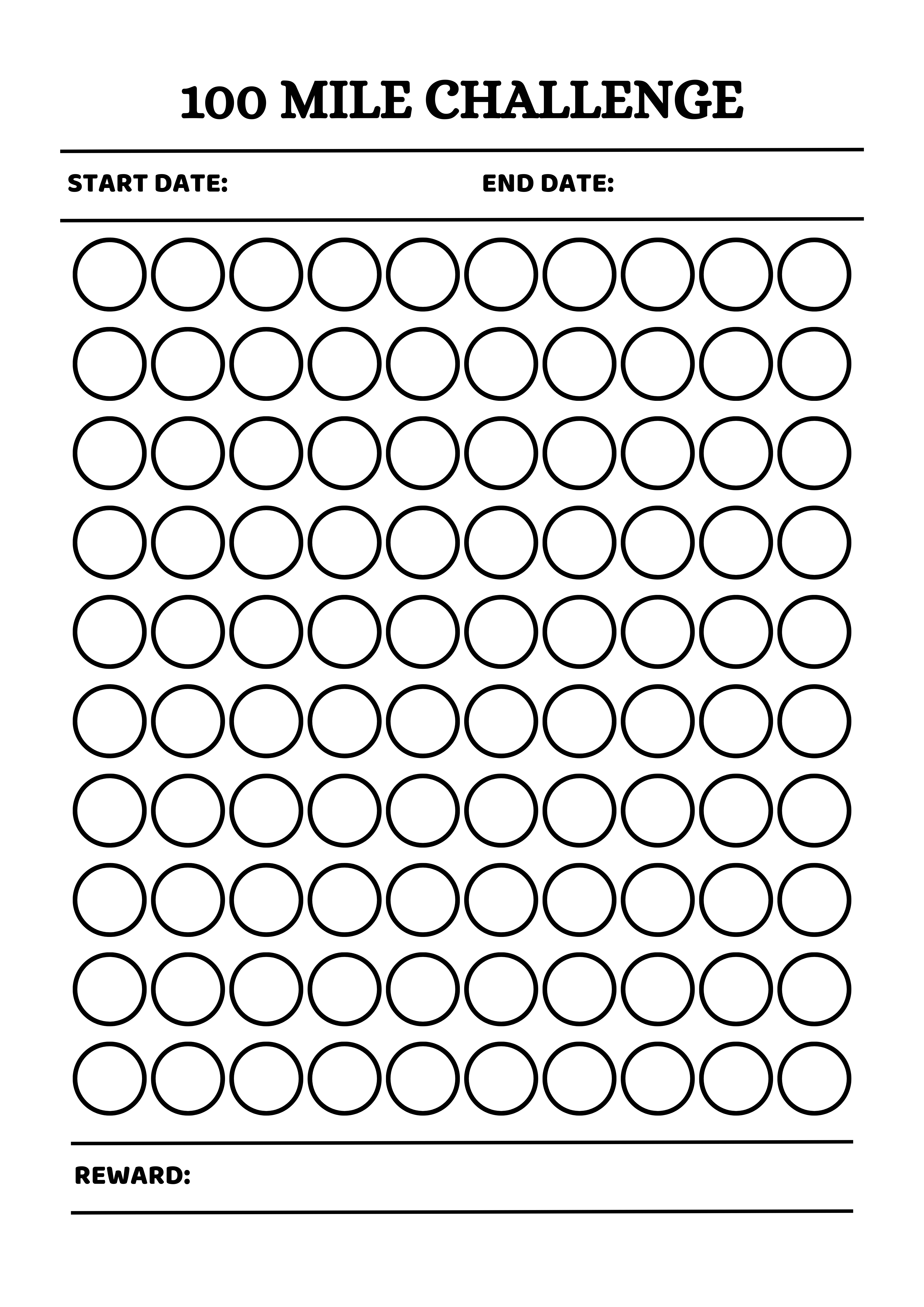 100 Mile Challenge Printable Planner 100 mile challenge challenge planner daily progress tracker digital product distance tracker fitness planner fitness tracker goal tracker habit tracker health planner minimalist planner planner design printable fitness printable planner printables productivity design running challenge walking challenge wellness planner workout planner