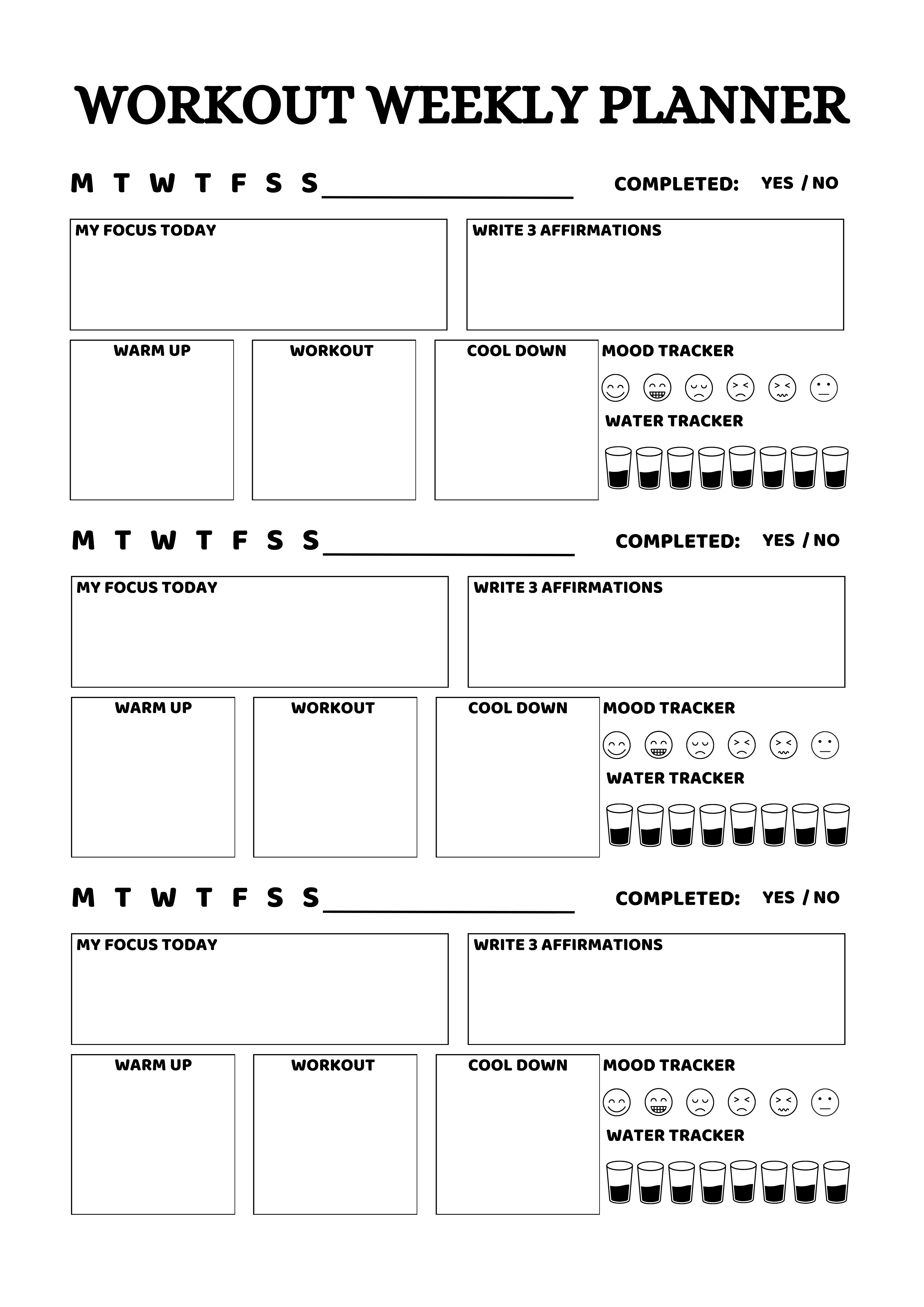 Example of Custom Printable Planners & Worksheets