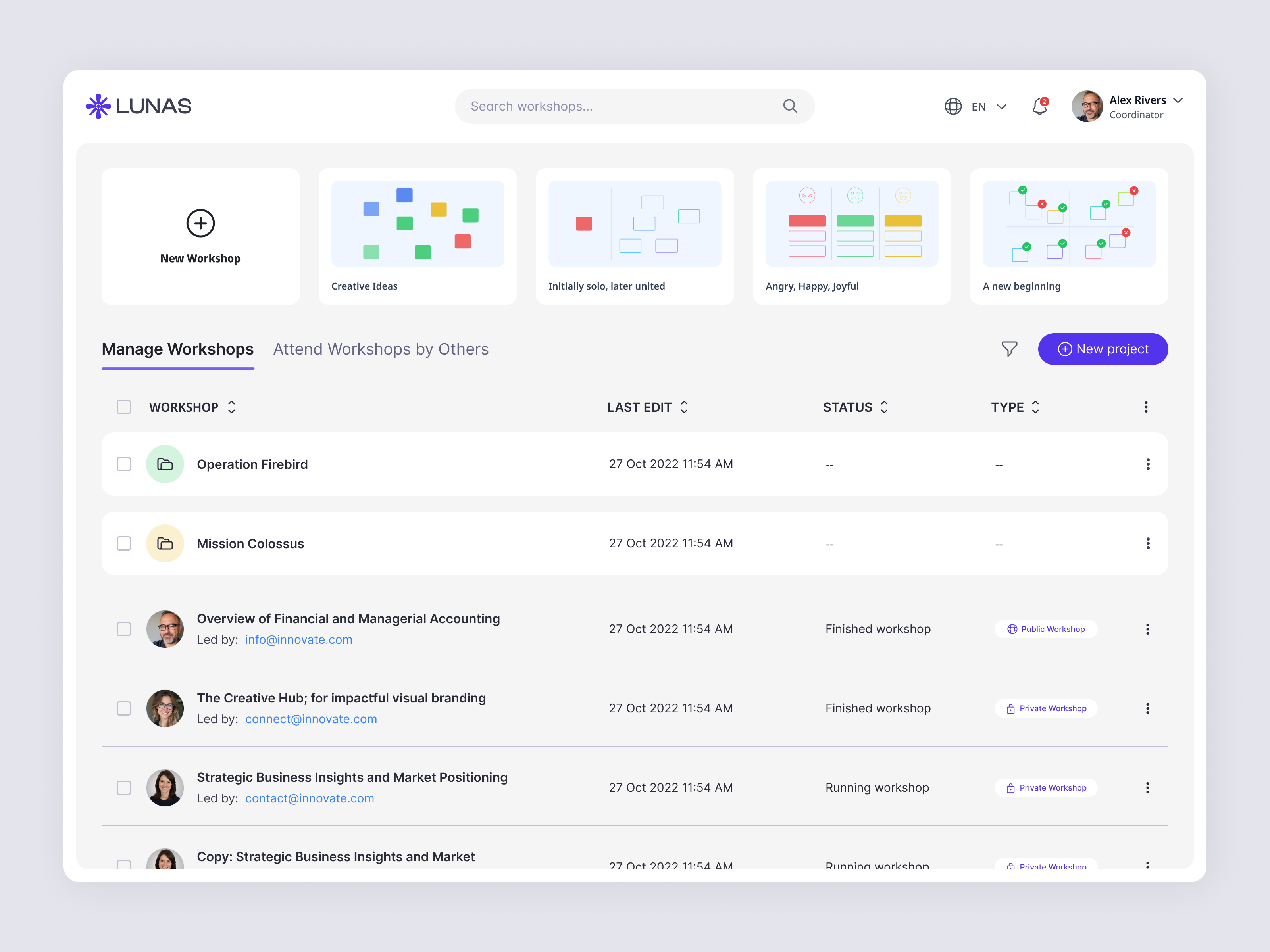 Workshop Management Dashboard UI admin dashboard clean ui dashboard design management system minimal interface product design productivity tool saas dashboard ui design ux design web app design workshop management