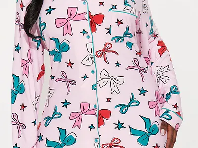 Novelty Bow Print Design for Fashion Nova by Courtney Graben art bow bows christmas creative print design digital art fashion holiday illustration novelty print pajamas pattern surface design surface pattern design