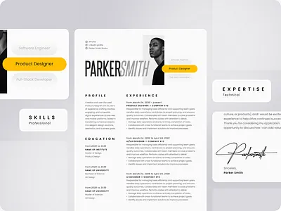 Minimal Resume branding clean cover letter cv design cv template design gradient job minimal modern resume ui