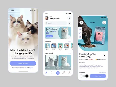 Pet Care Mobile App UI 3d animation graphic design ui