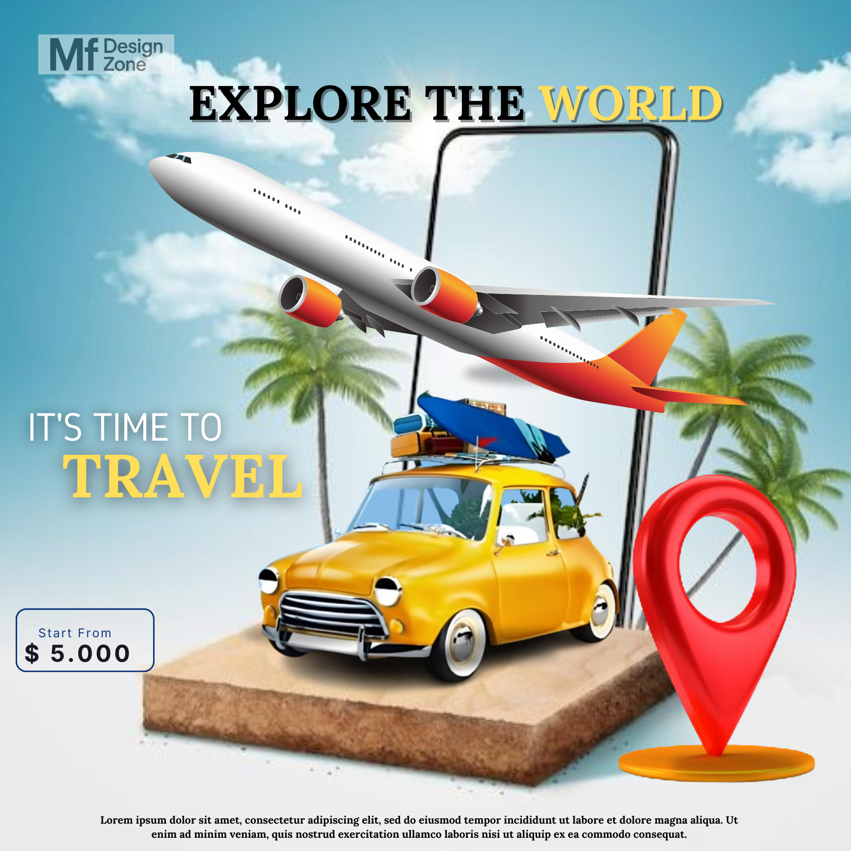 Professional Social Media Post Design 3d airline social media design aviation poster branding flight booking post graphic design logo modern travel design social media post design tourism marketing design travel advertisement banner travel agency post travel branding travel promo post