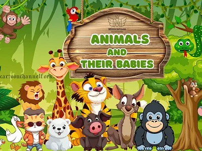 Animals and their babies - YouTube Thumbnail branding design dribbble graphic design illustration logo poster thumbnail vector youtube