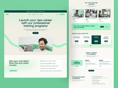 E-Learning Landing Page – Edtech Website Design course platform design edtech education website elearning framer landing page learning platform ui ui ux web design web ui webapp webflow website design winglyagency