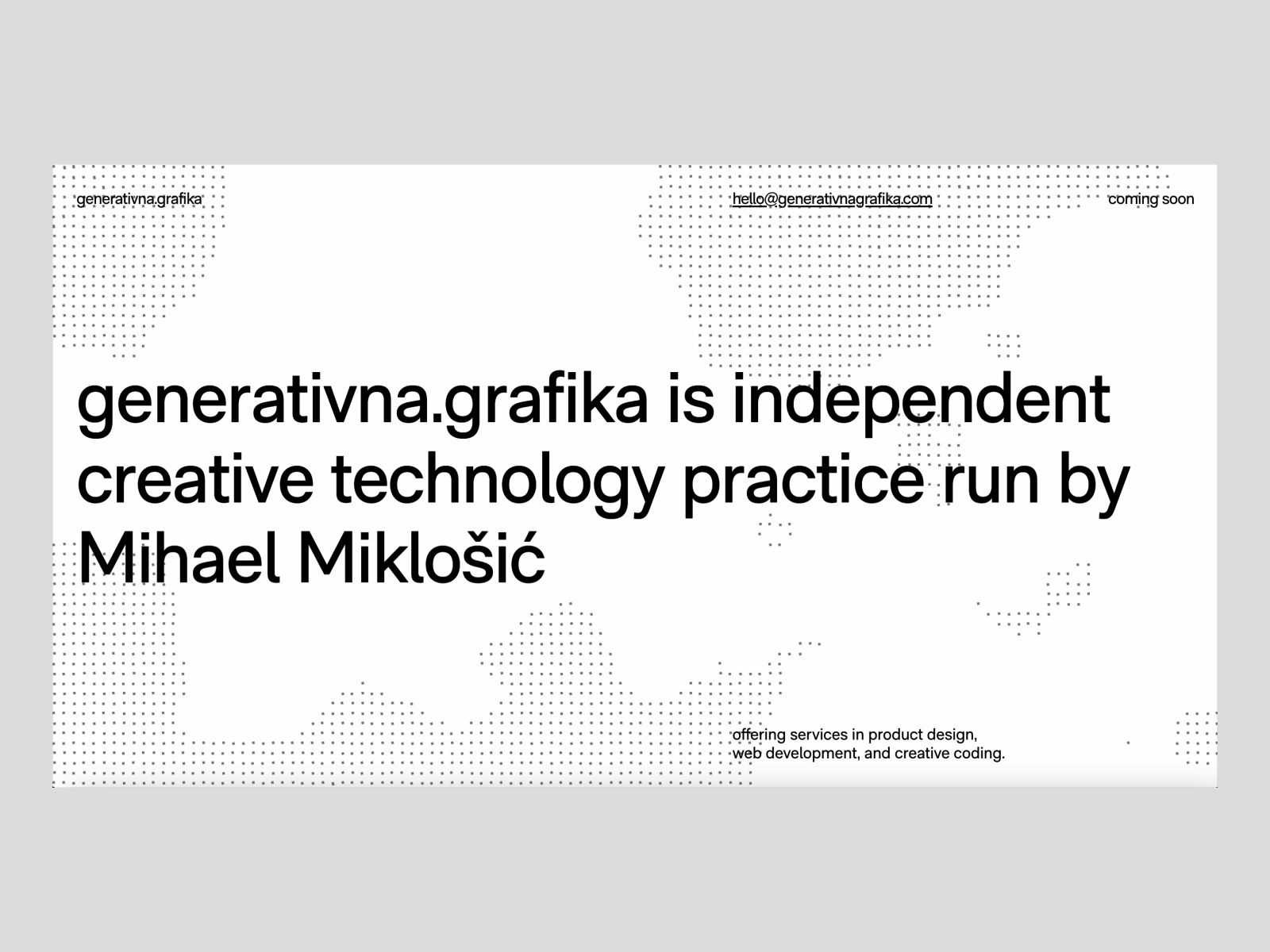 generativna.grafika - website placeholder generative minimal motion graphics technology website