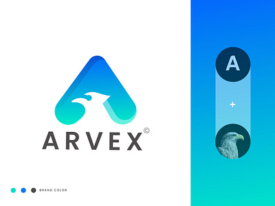 Arvex, logo , logo design animal app icon logo bird brand identity branding creative logo cute eagle gradient illustration letter a letter logo logo logo design logo designer logo mark modern logo symbol tech unique logo