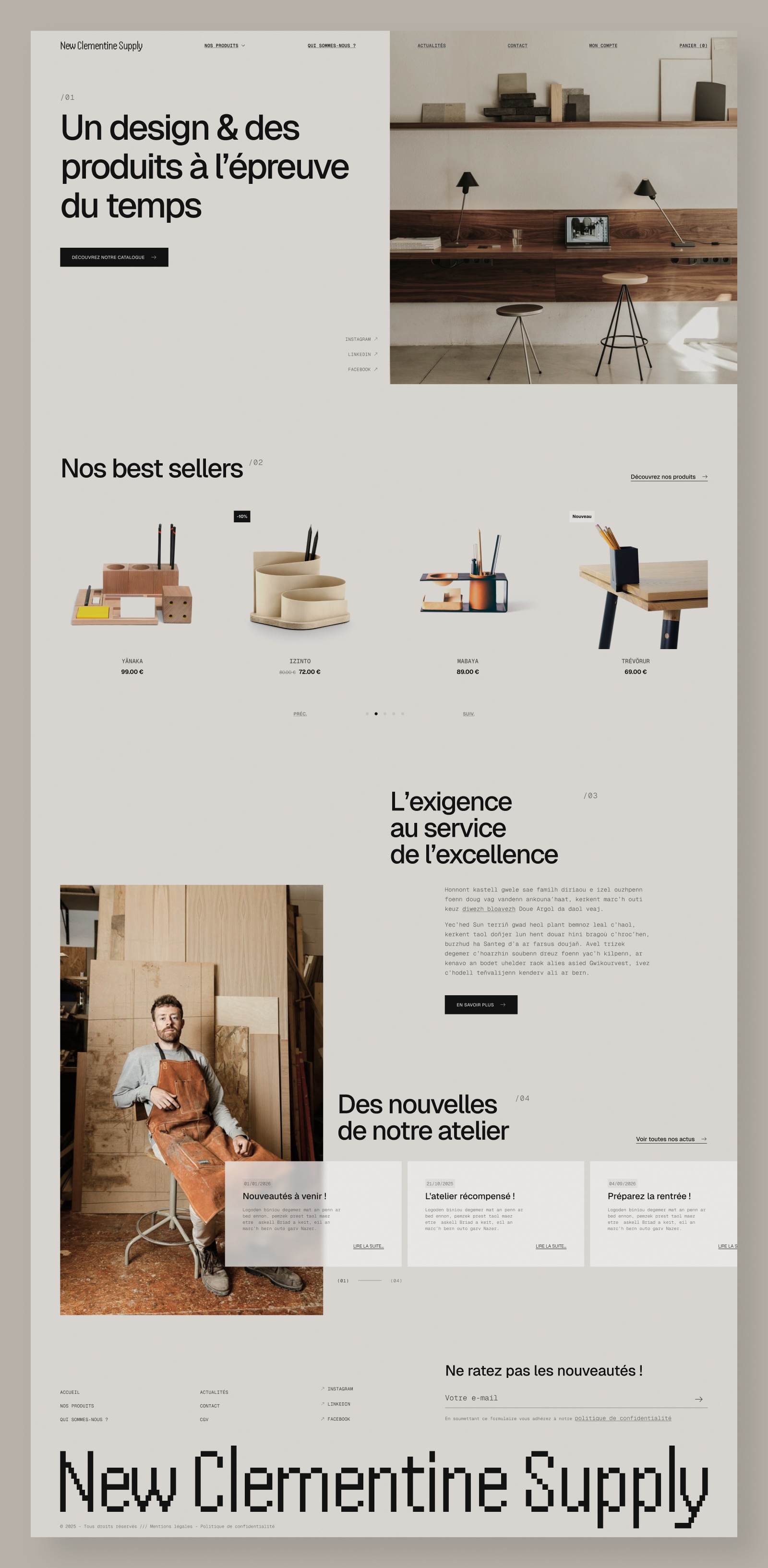 New Clementine Supply. - Office supply e-commerce Web Design e commerce figma office ui ui design ux ux design web design webdesign website