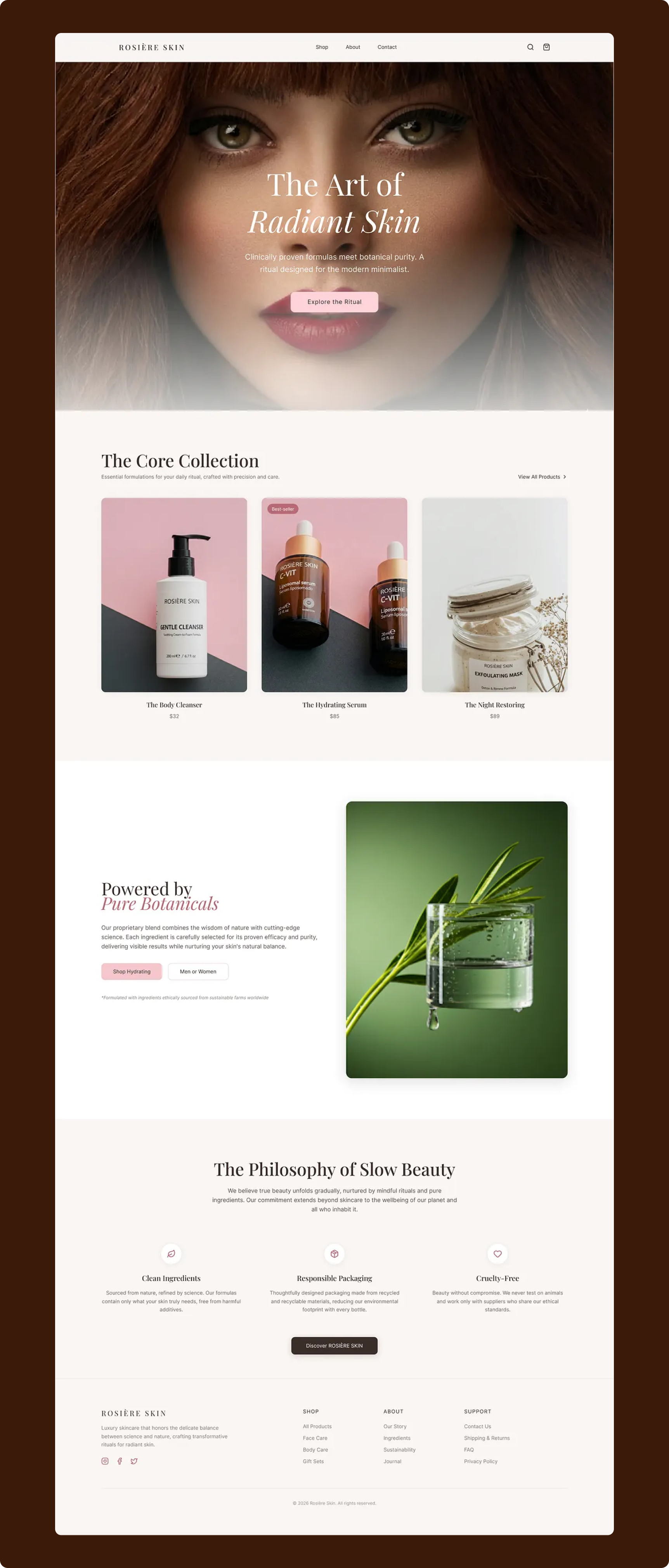 Luxury Skincare Shop/Product Page beauty brand creative design dribble ecommerce design figma figma design landing page luxury brand minimal design product page shop page skincare brand soft ui ui design uiux uiux deisgn user experience user interface design ux design web design