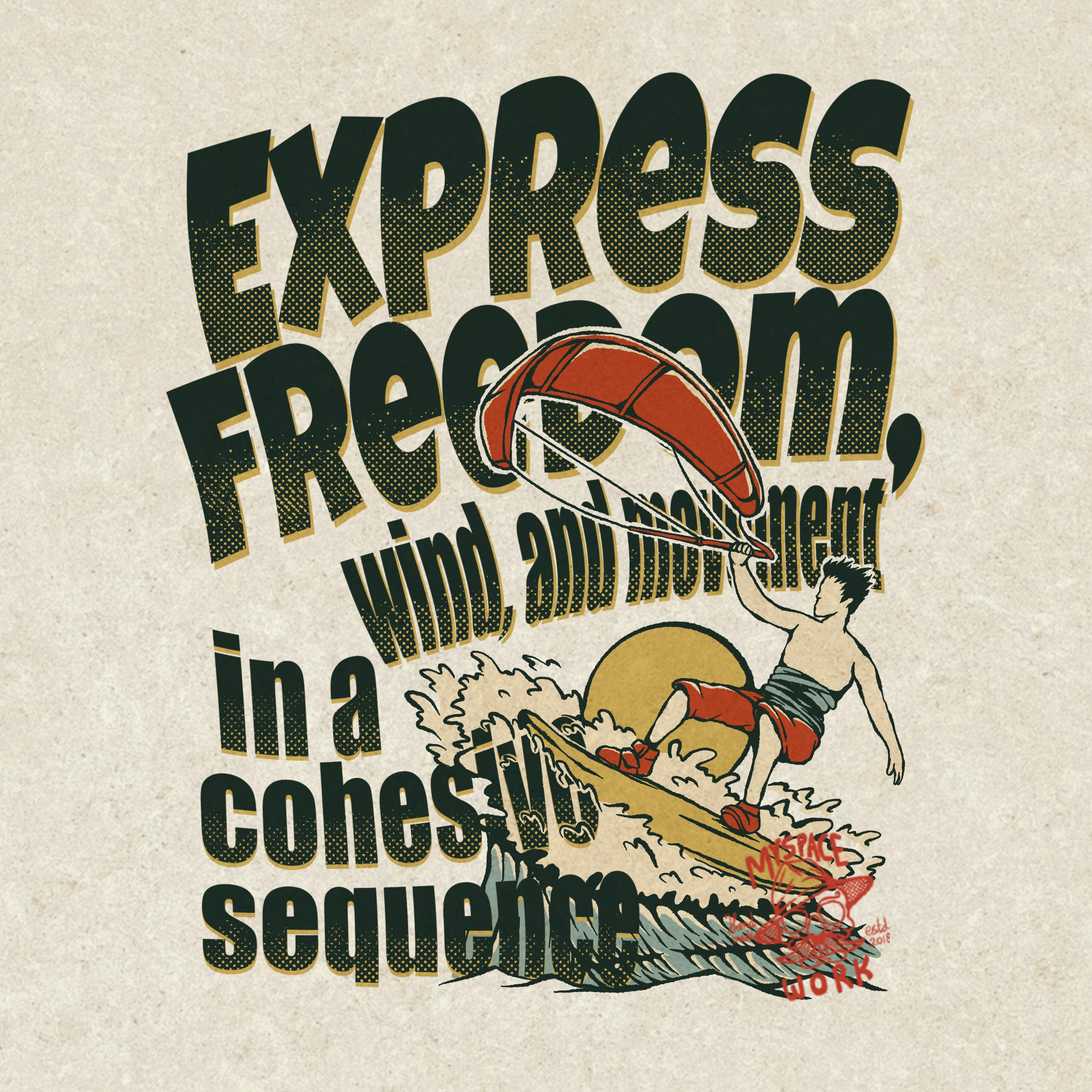 EXPRESS FREEDOM apparel beach branding clothing graphic design handwriting illustration logo summer surfing tees typograph vintage