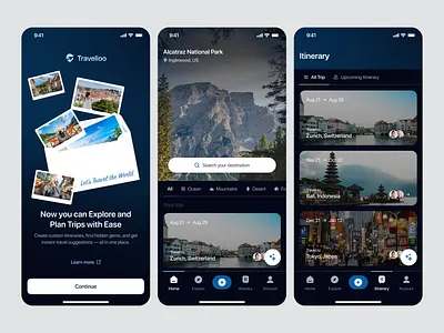 Travel Planning App: Explore & Smart Itinerary Management ai assistant app design assistant booking dashboard djndtb itinerary mobile mobile app mobile app design product design saas ticket ticket booking travel travel agent app travel app travel assistant travel planner app uiux
