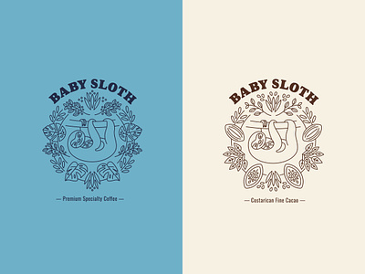Baby Sloth branding cacao cocoa coffee costa rica icon identity illustration logotype