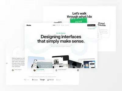 Multidisciplinary Designer Portfolio Landing Page - Maviss. landing page portfolio landing page design portfolio website design portfollio landing page ui uiux website website design