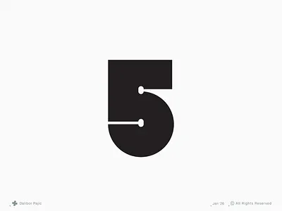 Number 5 Logo, 36 Days of Type and Branding 31/36 abstract bold branding business clean connect geometry graphic design icon logo mark minimal modern negative space node simple startup visual identity