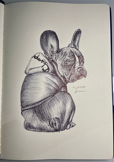 Ballpen Bulldog 🐶 ballpen bulldog design dog drawing illustration sketch