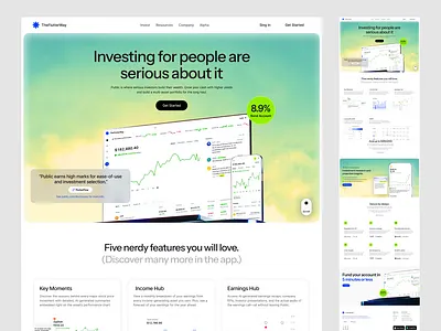 Investors Platform business details find property header homepage landing minimal modern page realestate ui ux web design