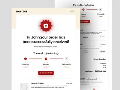 Landing Page - Thanks Order Email Newsletter Design email newsletter interface order email newsletter product service startup thanks order email thanks order email newsletter ui ux web