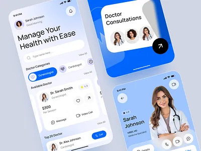 Mobile App Design for Health app app design app interface application design doctor app healthcare mobile app mobile app design mobile ui mobile website modern app ui ui ui design ui ux user interface ux