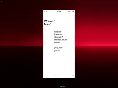 VÉRA — Luxury Perfume E-commerce art direction branding clean design digital e commerce grid layout menu minimal minimalism mobile navigation swiss typography ui ux web design website white space