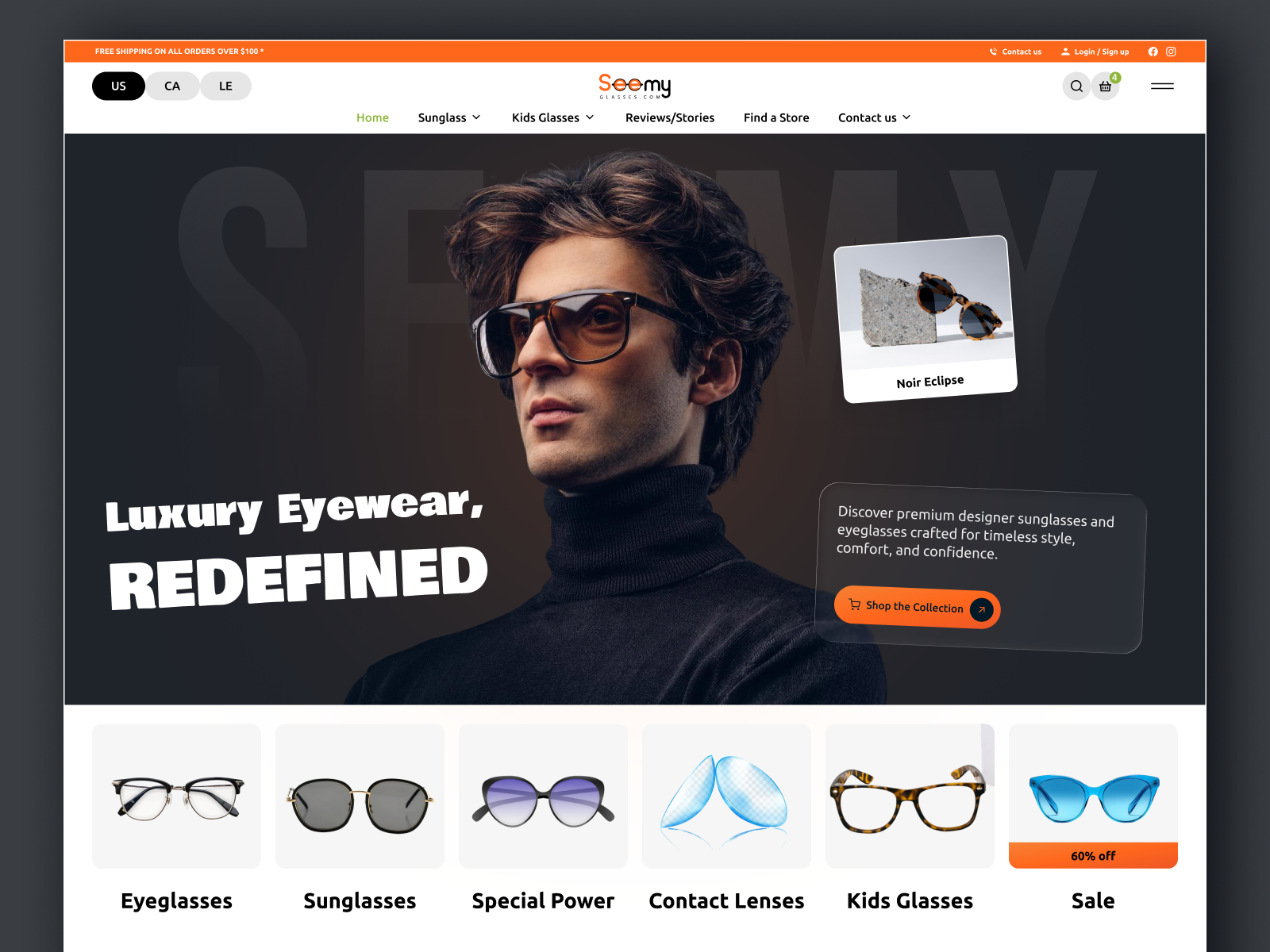 Seemy – Luxury Eyewear E-commerce Website Design clean e commerce e commerce ui e commerce website eyeglass eyewear eyewear e commerce fashion luxury website minimal minimalism remote shop sunglasss e commerce sunglasss website ui ui design usability ux ux deisgn