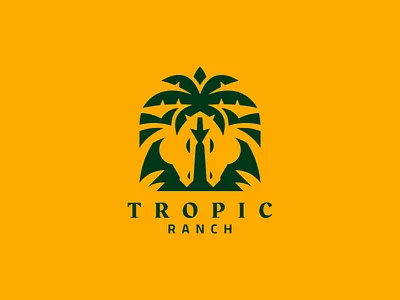 TROPIC RANCH - HORSE LOGO animal brand identity branding design graphic design horse logo logogram marks ranch tropic