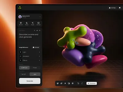 AI Kit for SaaS, dashboards, and modern web apps 3d agent ai app business credits desktop generation gpt it llm modeling platform service soft software tech template ui