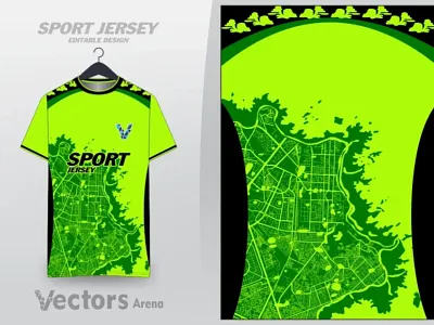Neon Green City Map Sport Jersey Design Vector branding design graphic design illustration jersey logo shirt design sportsjersey sportswear ui ux vector vector design vectorsarena