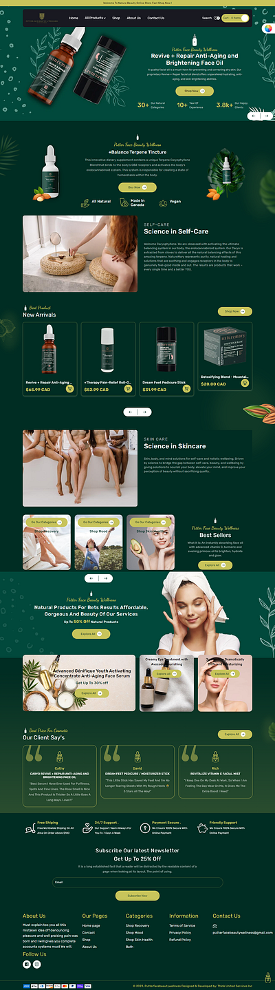 Natural Beauty Store design digital marketing ppc smm smo ui ux webdesign website development websitye design