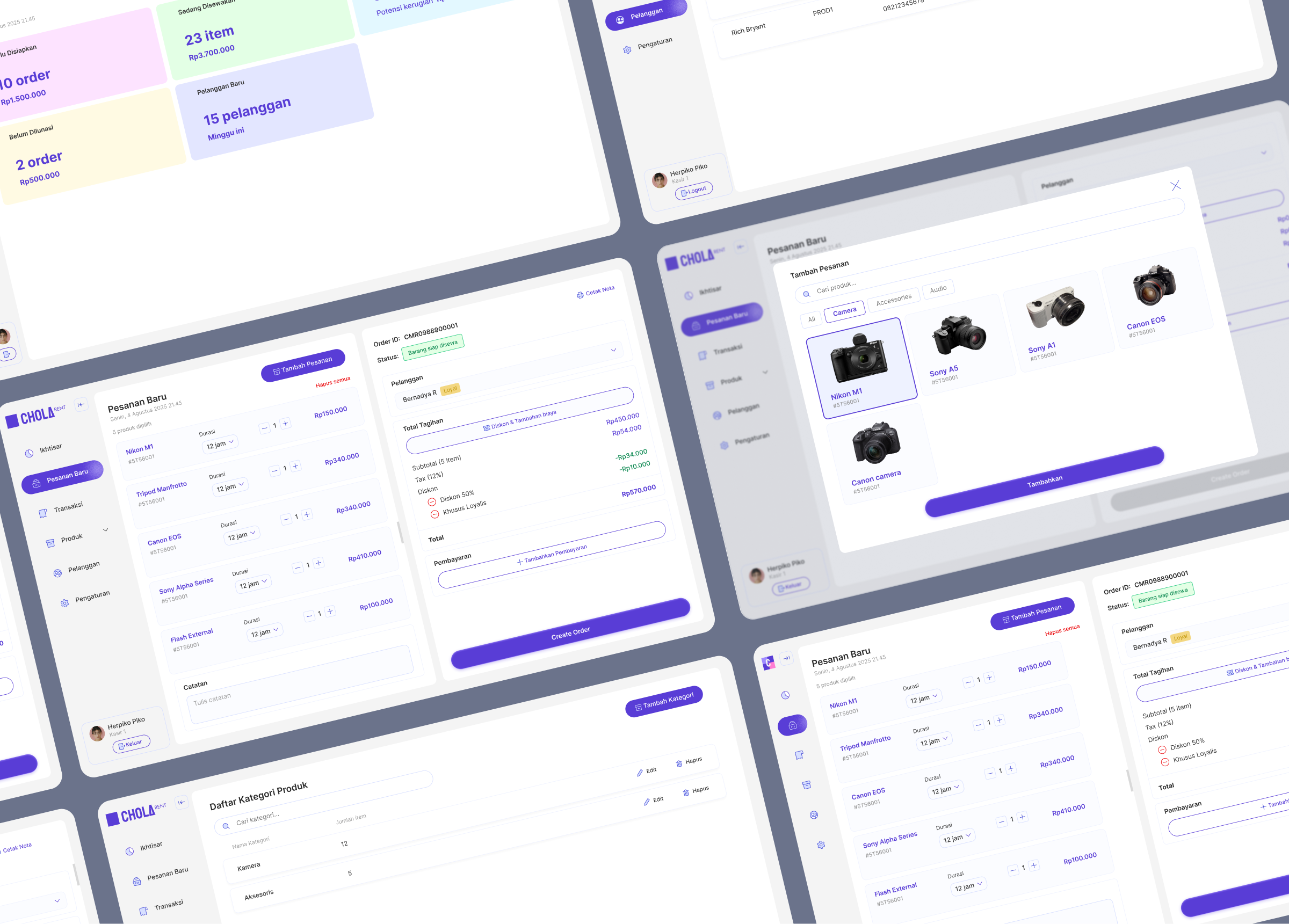 Chola PoS for Rent branding design point of sale pos ui