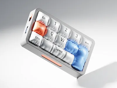 Pillow Keyboard 3D Illustration 3d 3d model branding computer gadget keyboard mechanical pillow qwerty typing