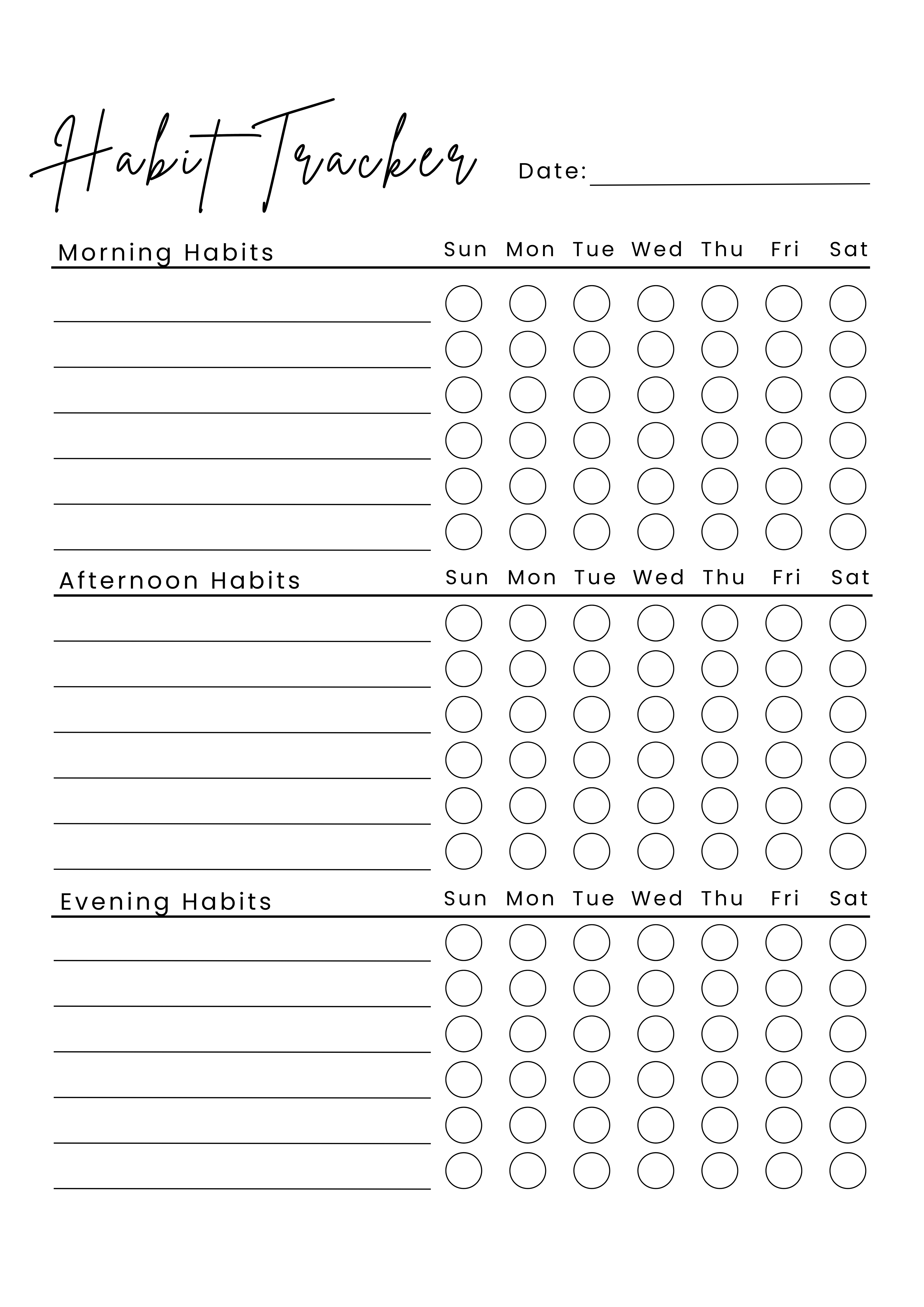 Minimal Habit Tracker Printable | Daily Routine Planner Design daily habits digital planner goal tracking habit tracker habit tracking lifestyle planner minimal planner organization tools personal productivity planner aesthetics planner design planner layout planner template planner ui printable design printable planner productivity planner routine tracker self improvement stationery design