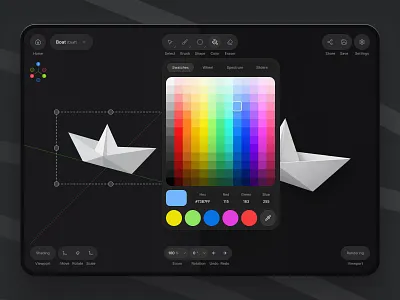 3D Editor Workspace Concept 3d concept creative tools dark design interface design product design ui uiux ux