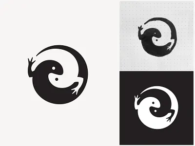 Salamander alex seciu branding exprimart lizard lizard logo logo design logo designer negative space lizard negative space logo salamander salamander logo yin and yang yin and yang logo