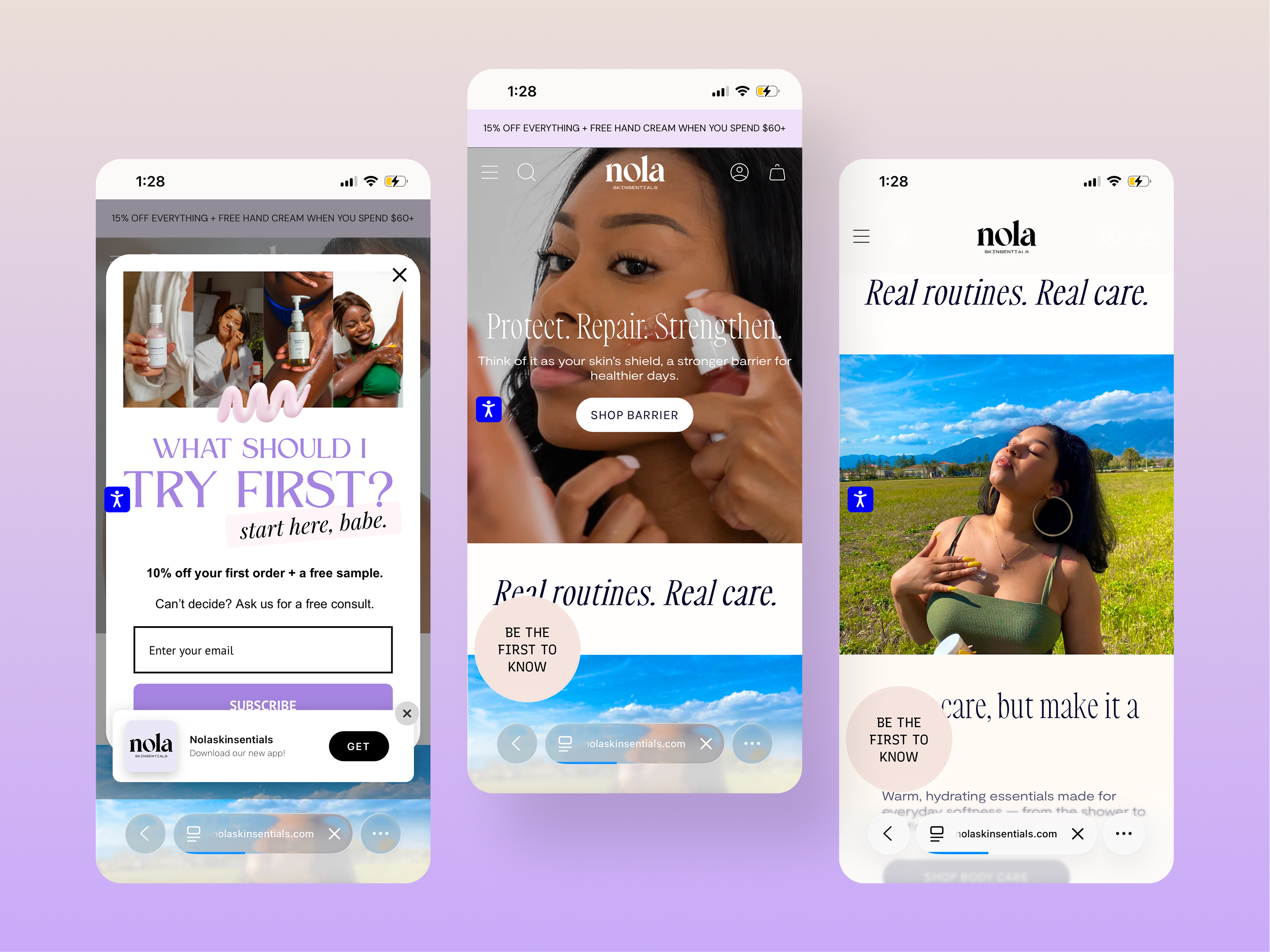 Skincare Website - Mobile Responsive Design beauty product cosmetics website e commerce website e commerce website design landing page mobile modern website online shop product design responsive design shopify store shopify website skincare skincare landing page skincare shop skincare website ui design ui ux design web design website design