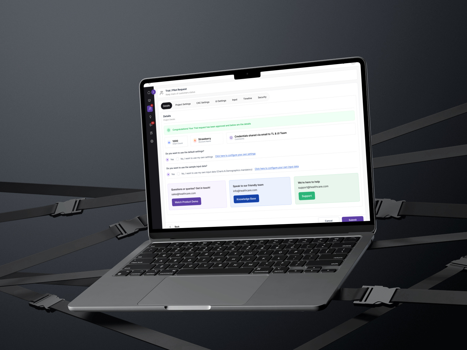 Healthcare – Stepper-Based Configuration accessibility ai design ai driven insights design human centered design illustration information architecture ui user experience user interface user journey ux design