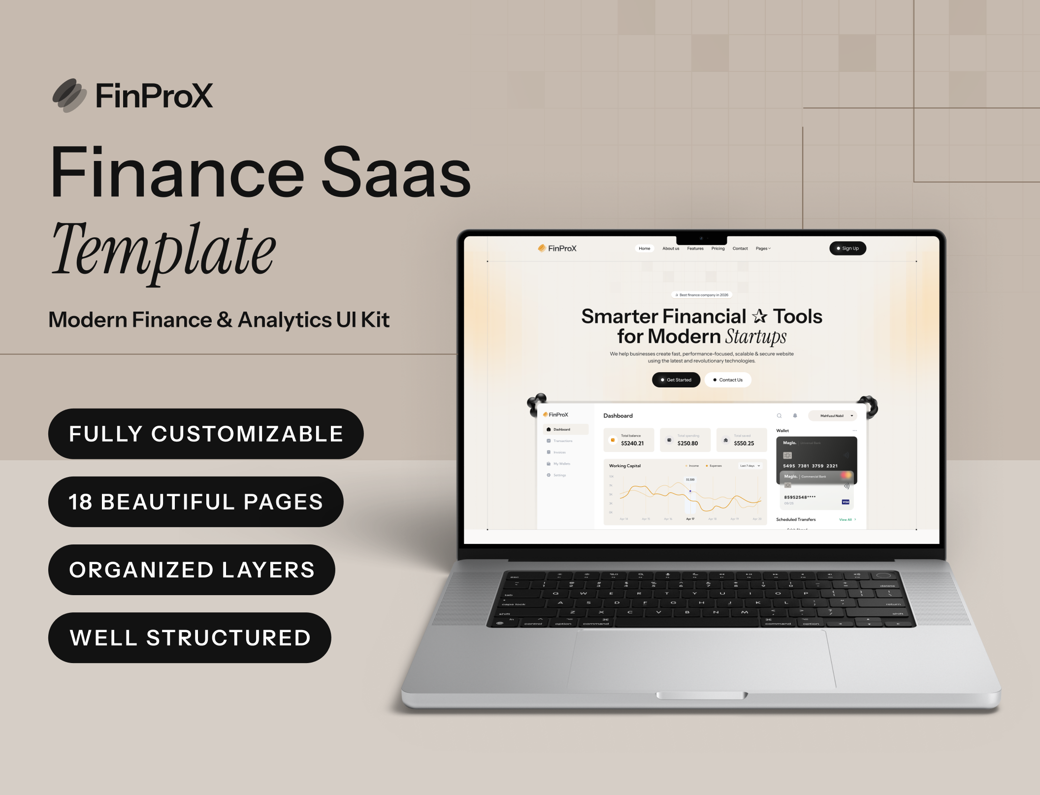 FinProX - Finance SaaS Template design figma figma design figma template finance landing page saas saas design ui ui design ui kit uihut web template website design