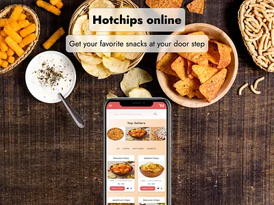 HotChips Online - Local Snack Delivery App 🍟 app design case study ecommerce app figma food delivery minimal ui mobile app product design snack ui ui design user interface ux research