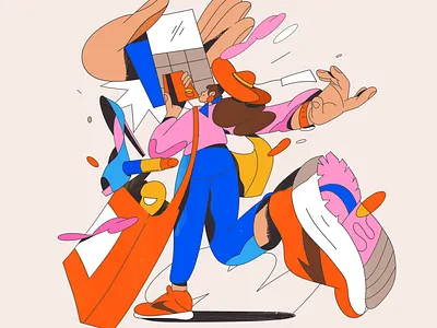 Shopping madness business editorial illustration janisandzans money shopping