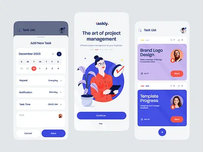 Task Mobile App calendar creative illustration jira manager mobile mobile design product design project management schedule task to do list todo typography ui uidesign ux uxdesign webdesign women illustration