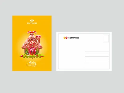 Postcard for SOFTSWISS branding design graphic design