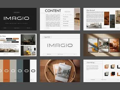Imagio Brand Guideline brand design brand guideline branding colors furniture graphic design imagine imagio interior logo visual wood