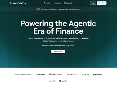 Neonomics Home Page finance landing page ui ux