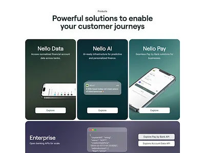Neonomics Solutions ai data finance landing page ui ux